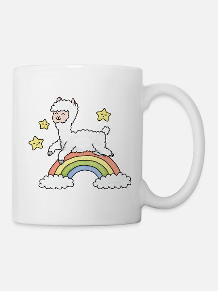 Alpaga Arc-en-ciel Rêve - Mug blanc - blanc