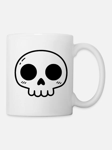 Cute Kawaii Skull | Cute & Creepy - Mug - white