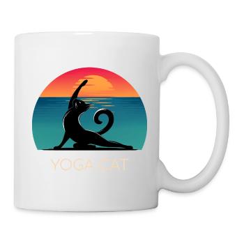 Yoga Cat – Relaxed design for cat fans - Mug - white - Right