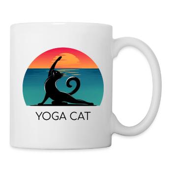 Yoga Cat – Relaxed design for cat fans - Mug - white - Right