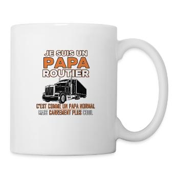 Papa routier plus cool - Mug blanc - blanc - Droite