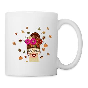 Automne Fleur Bandeau Portrait - Mug blanc - blanc - Droite