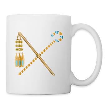 Goldene Pharaonen-Zepter – Haken und Dreschflegel - Tasse - Weiß - Rechts