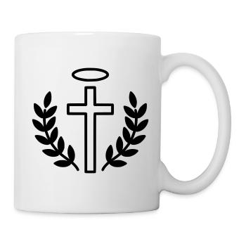 Christian Cross with Halo & Laurel - Mug - white - Right