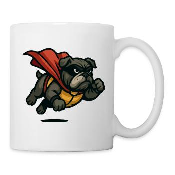 Heroischer Bulldoggen-Umhang - Tasse - Weiß - Rechts