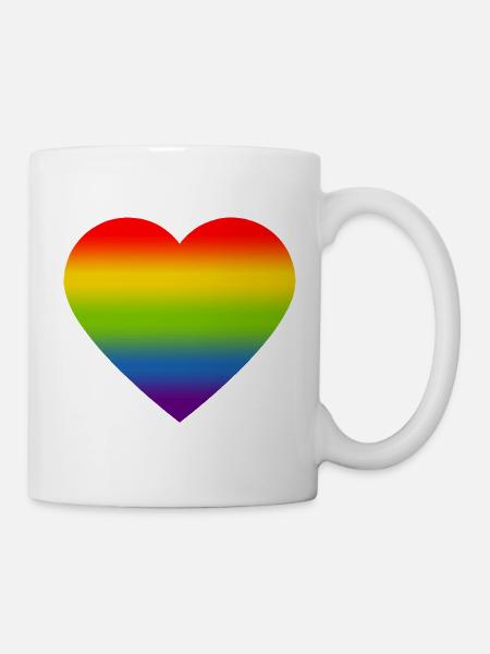 Rainbow_heart - Mug blanc - blanc