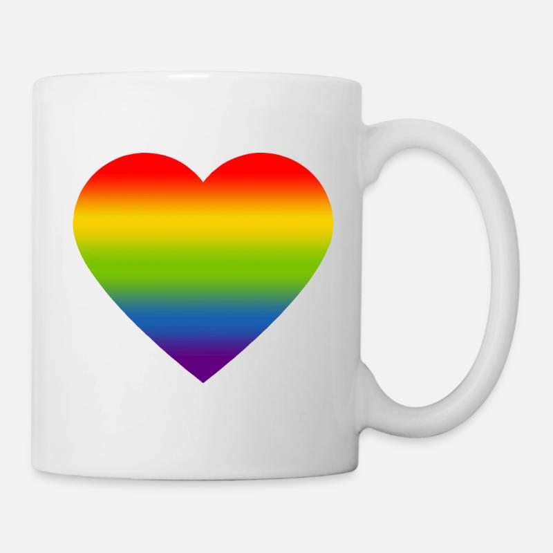 Rainbow_heart - Tasse - Weiß