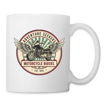 Abenteuer Motorradfahrer Motorrad - Tasse - Weiß - Rechts