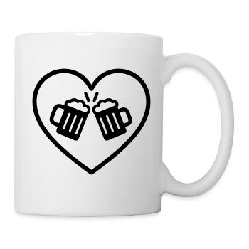 Bière équipe coeur amis Cheers Cadeau de fête - Mug blanc - blanc - Droite