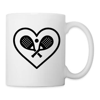 Padel Heart Crossed Rackets Sport Gift - Mug - white - Right