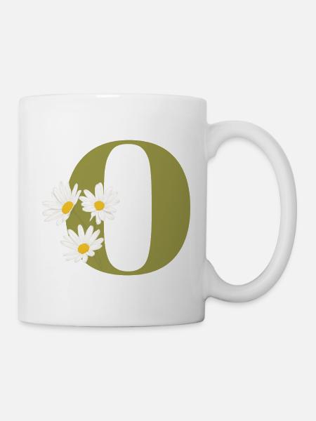 Buchstabe o Grüne Gänseblümchen - Tasse - Weiß