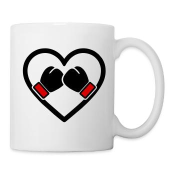 Boxen Herz Handschuhe Sport Passion - Tasse - Weiß - Rechts