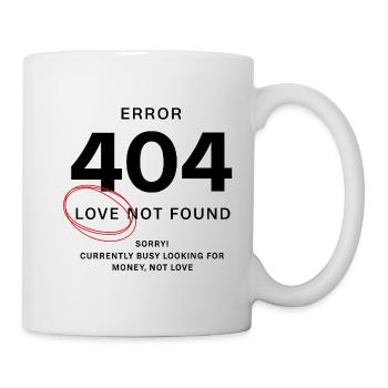 Amour non trouvé – Erreur 404 - Mug blanc - blanc - Droite