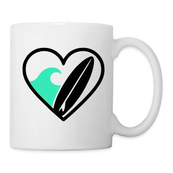 Surf Heart Wave Board Sea Summer - Mug - white - Right