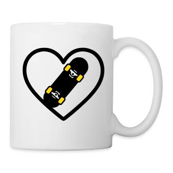 Skateboard Heart Sport Street Passion - Mug - white - Right