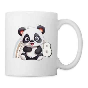 8ème anniversaire Panda Ours Arc-en-ciel Mignon Mignon - Mug blanc - blanc - Droite