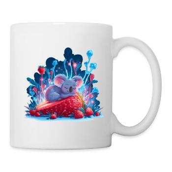 Schlafender Koala auf Erdbeere Neonwald - Tasse - Weiß - Rechts
