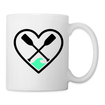 Canoe Kayak Heart Paddles Wave Sport Nature - Mug - white - Right