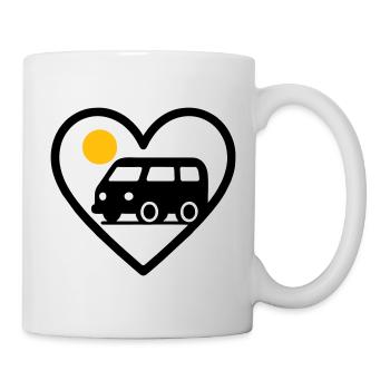 Vanlife Heart Van Travel Road Adventure - Mug blanc - blanc - Droite