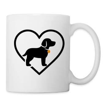 Dog Heart Silhouette Dog Lover Gift - Mug - white - Right