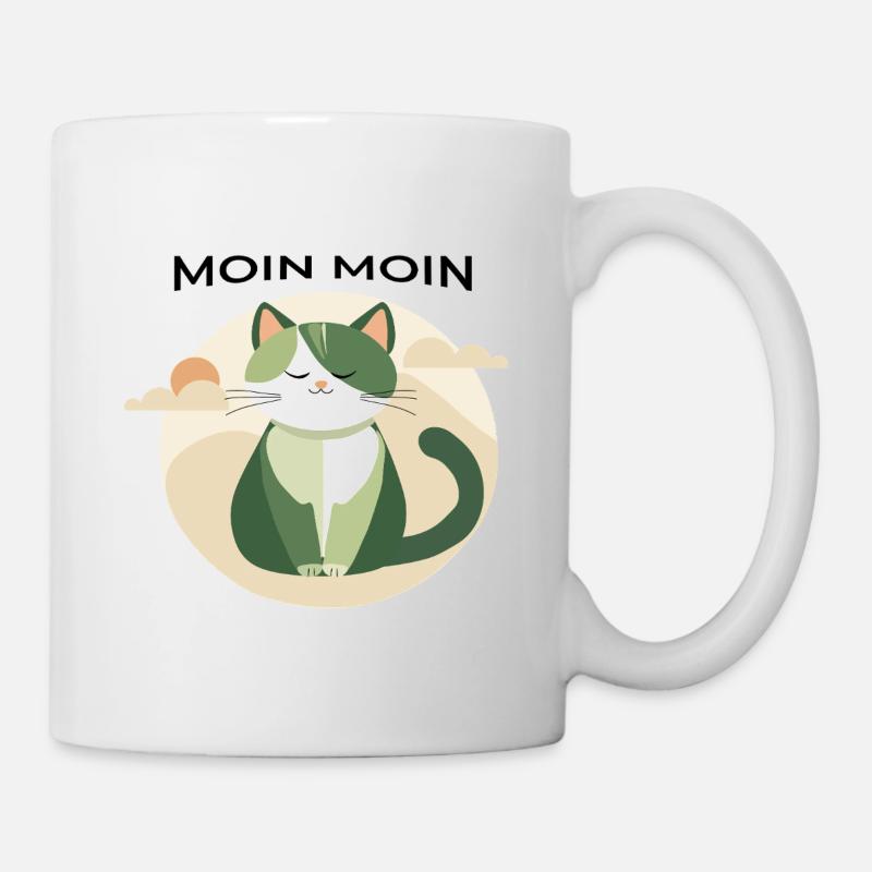 Moin moin - Chat avec salutation nord-allemande - Mug blanc - blanc