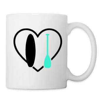 Paddle SUP Heart Board Wave Water Sport - Mug - white - Right