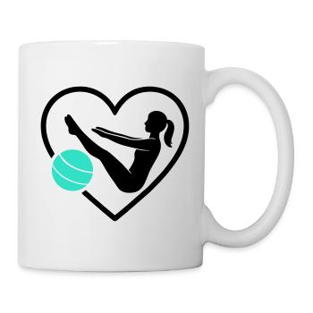 Pilates Heart Women Silhouette Fitness Wellness - Mug - white - Right