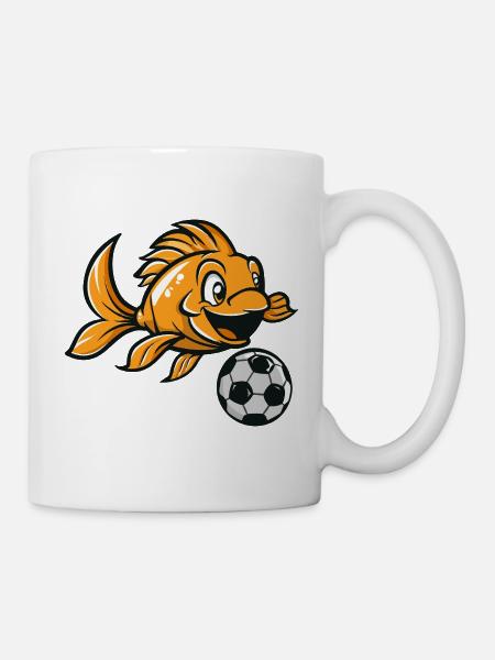 Table de baby-foot Goldfish avec ballon de football - Mug blanc - blanc