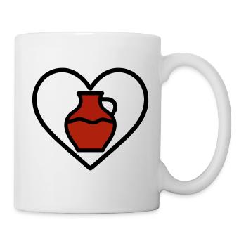 Ceramic Heart Vase Clay Creative Art - Mug - white - Right