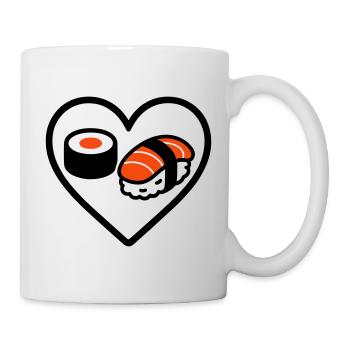 Sushi Herz Maki Lachs Japan Food Lover - Tasse - Weiß - Rechts