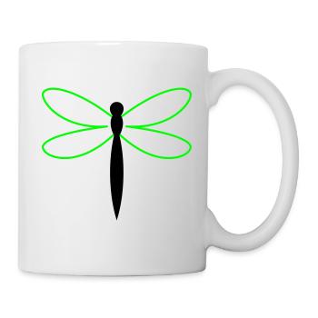 Silhouette de la Libellule - Mug blanc - blanc - Droite
