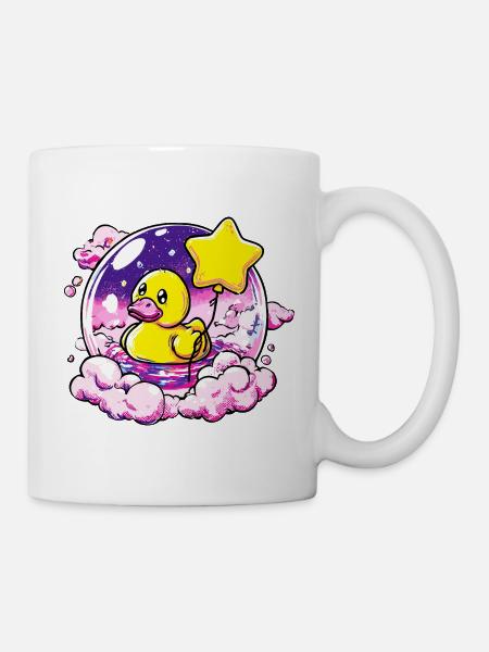 Traumduck im Sternballon - Tasse - Weiß
