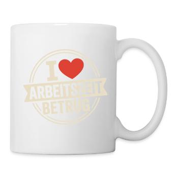 J’aime Temps de travail Fraude Pas de crime Bureau de l’emploi - Mug blanc - blanc - Droite