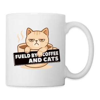Alimenté par le café et la tasse de café pour chats - Mug blanc - blanc - Droite