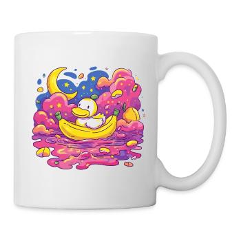 Nuit au clair de lune Ducky sur banane - Mug blanc - blanc - Droite