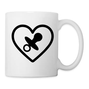 Herz + Kinderbetreuung / Nanny Super Nanny - Tasse - Weiß - Rechts