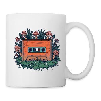 Retro-Kassette und Waldpilze - Tasse - Weiß - Rechts