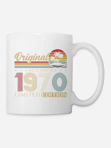 55. Geburtstag Original Dezember Jahrgang 1970 - Tasse - Weiß