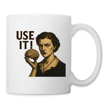 Gehirn Motiv Retro - Tasse - Weiß - Rechts