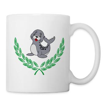 Siegel im Lorbeerkranz - Tasse - Weiß - Rechts