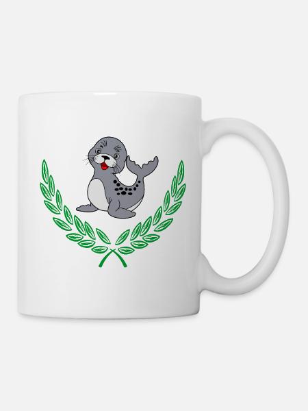 Siegel im Lorbeerkranz - Tasse - Weiß