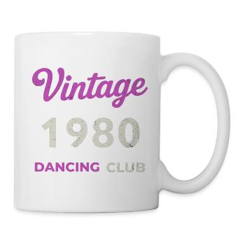 Vintage 1980 – Dancing Club Retro Geburtsjahr - Tasse - Weiß - Rechts