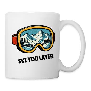 Ski You Later – ski goggle design for skiers - Mug - white - Right