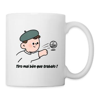 Als Pétanque-Spieler schieße ich besser, als ich arbeite - Tasse - Weiß - Rechts