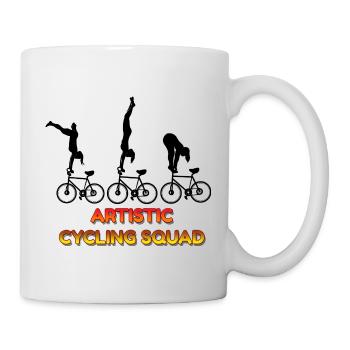 Radfahrergruppe Akrobatische Stuntfahrer Teamkunst Spaß - Tasse - Weiß - Rechts