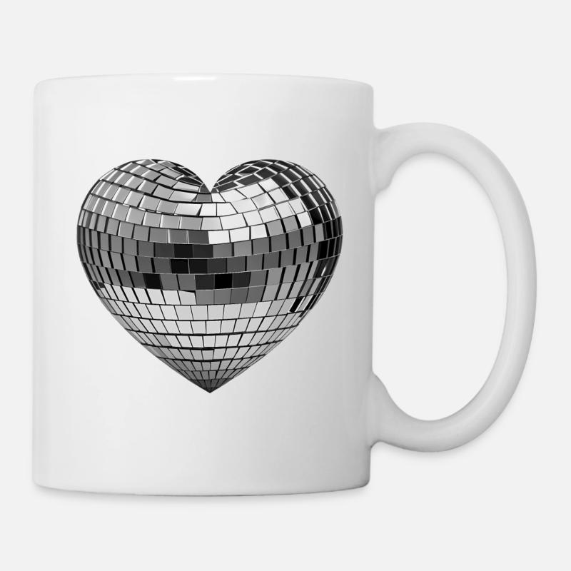 DISCO BALL LOVE #1 - peace & love - Mug blanc - blanc
