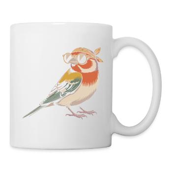Retro Bird with Bandana - Mug - white - Right