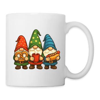 Weihnachtsgnom Trio mit Leckereien - Tasse - Weiß - Rechts