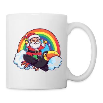 Oiseau toucan Père Noël - Mug blanc - blanc - Droite