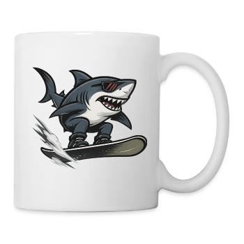 Surfer Shark With Sunglasses Cartoon Style - Mug - white - Right